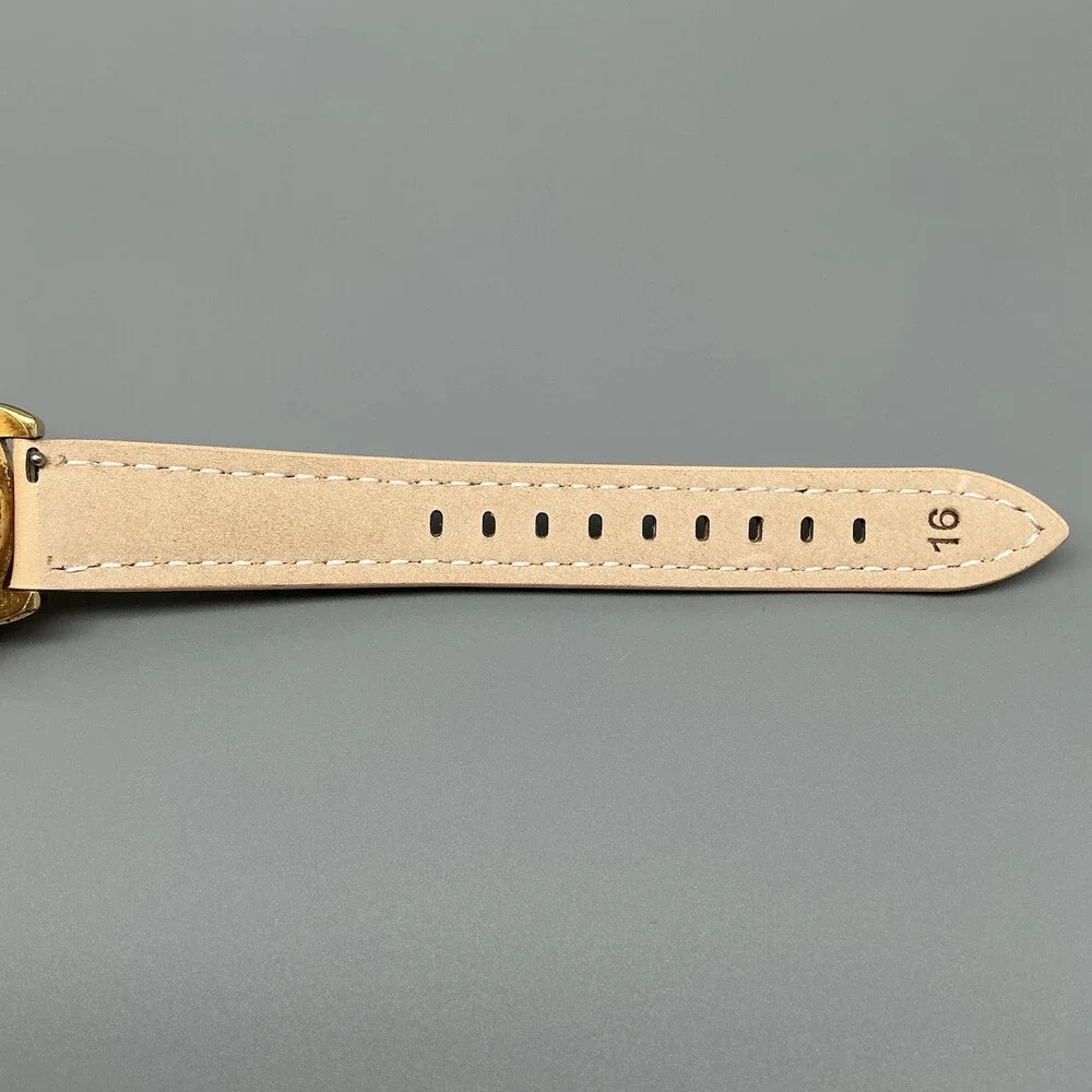 Lorus Women Watch 36mm White Mickey Mouse Talking Gold Tone Leather New Battery